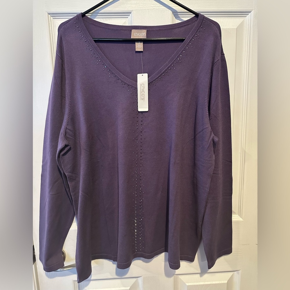 Chicos Sweater w rhinestones